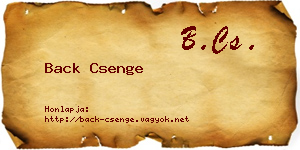 Back Csenge névjegykártya